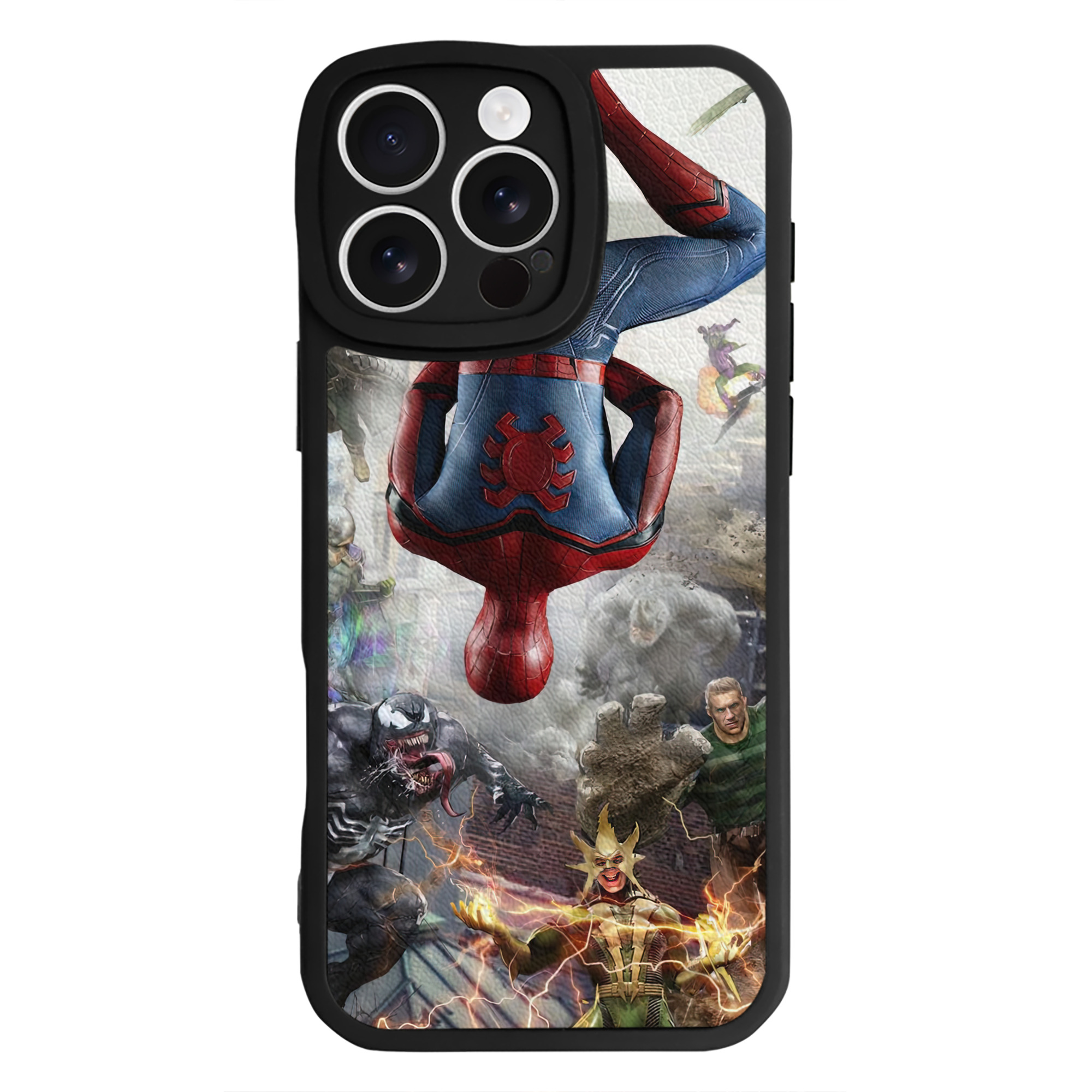 Spider Man スパイダーマン 【iPhone 16シリーズ対応】シリコンスマホケース（レザー調） 材質：シリコン
